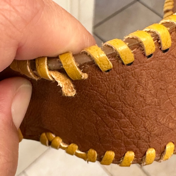 37” Purse/Bag strap - Brown & Tan Weave & Grommet Details - Picture 5 of 8